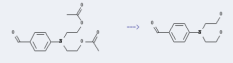 Benzaldehyde,4-[bis[2-(acetyloxy)ethyl]amino]- is used to produce 4-[Bis-(2-hydroxy-ethyl)-amino]-benzaldehyde